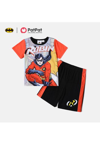 Batman 2-piece Kid Boy Colorblock Short-sleeve Tee and Elasticized Shorts Set