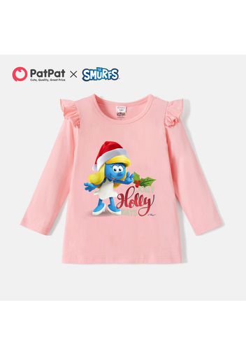 Smurfs Toddler Girl 100% Cotton Christmas Graphic Tee