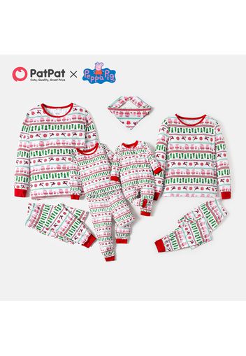 Peppa Pig Family Matching Christmas Tree and Reindeer Top and Pants Pajamas Sets