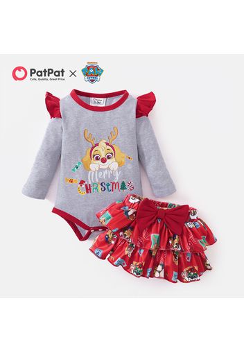 PAW Patrol 2-piece Little Girl Christmas Skye Bodysuit and Allover Tutu Set