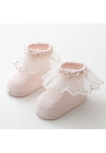 Baby / Toddler Solid Lace Flounced Breathable Socks