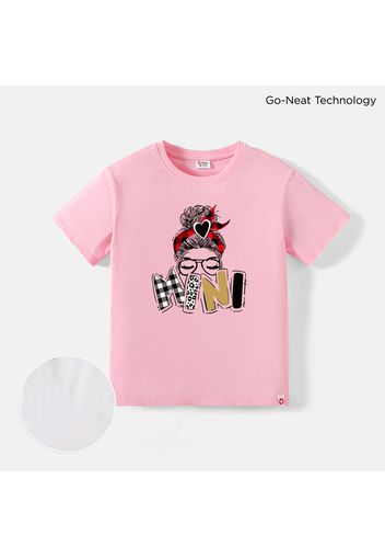 [4Y-14Y] Go-Neat Water Repellent and Stain Resistant Kid Girl Letter Figure Print Short-sleeve Tee