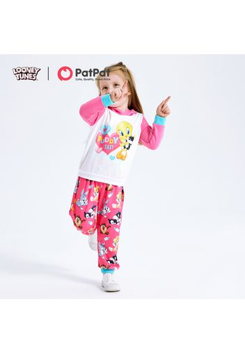 Looney Tunes 2-piece Toddler Girl  Tweety Pink Heart Sweatshirt and Allover Pants Set