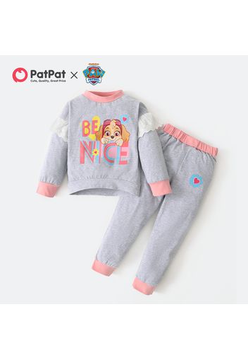 PAW Patrol 2-piece Toddler Girl Cotton Flounce Sweatshirt and Solid Pants Set