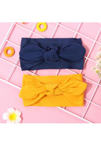 Pure Color Bunny Ears Soft Wide Headband for Girls