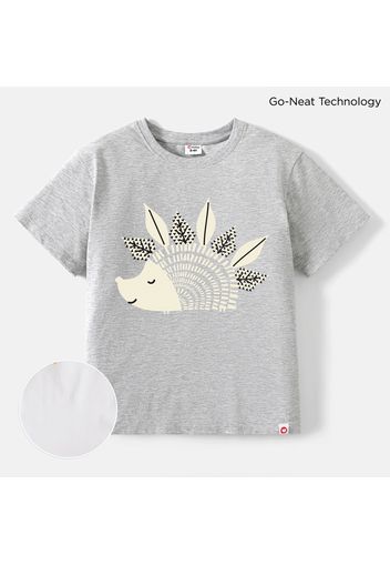 [2Y-6Y] Go-Neat Water Repellent and Stain Resistant Toddler Girl Hedgehog Print Short-sleeve Tee