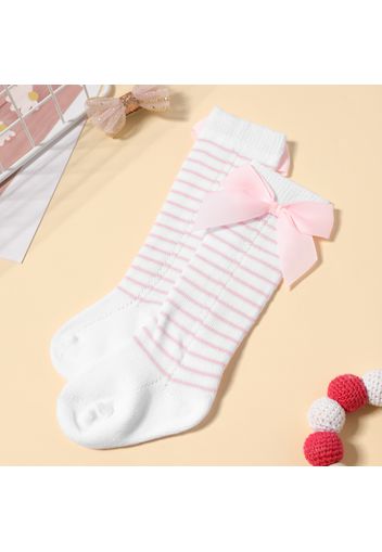 Baby / Toddler Bow Decor Stripe Socks for Girls