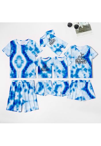 Mosaic Family Tie Dye Letter Print Matching Pajamas Set(Flame Resistant)