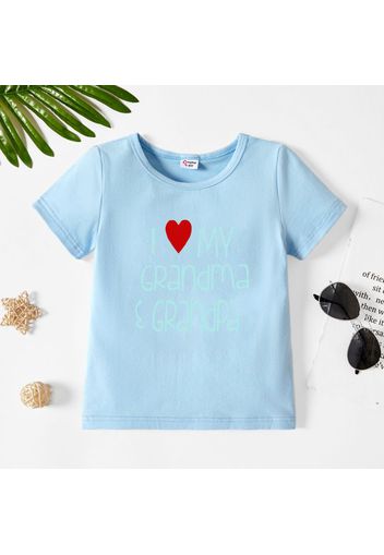 Toddler Graphic Letter and Heart Print Short-sleeve Tee