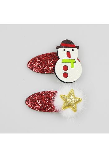 2-pack Women Christmas Hair Clip Christmas Sequined Decor Hair Clip Hair Accessories for Christmas Party Supplies