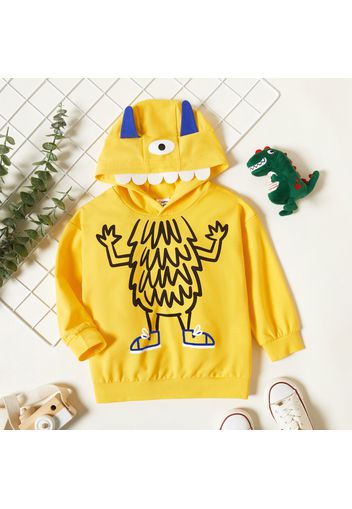 Toddler Boy Cartoon Print Ear Design Hoodie Sweatshirt