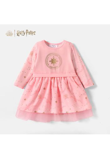 Harry Potter Toddler Girl HOGWARTS Stars Pink Mesh Dress