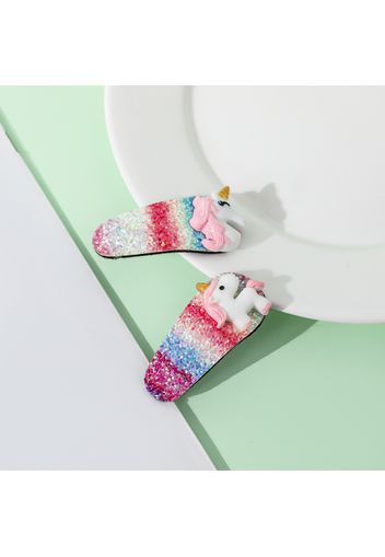 2-pack Ombre Sequin Unicorn Hair Clips Party Hair Accessories for Girls