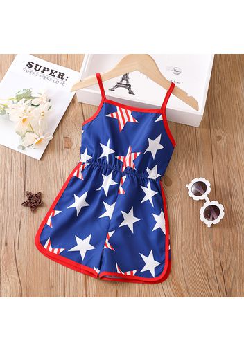 Independence Day Toddler Girl Star Print Cami Rompers