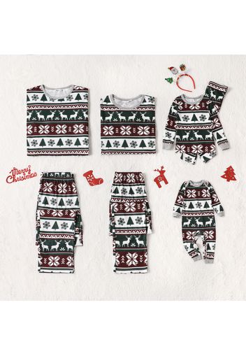 Christmas All Over Print Family Matching Long-sleeve Pajamas Sets