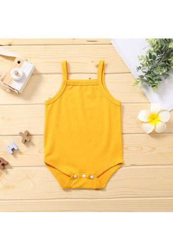 Multi Color Solid Sleeveless Strappy Baby Romper