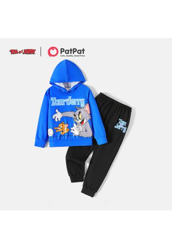 Tom and Jerry 2pcs Kid Boy Letter Characters Print Hoodie Sweatshirt and Pants Set