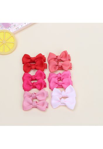 12-pack Bow Knot Decor Hair Clip（Multi Color Available）