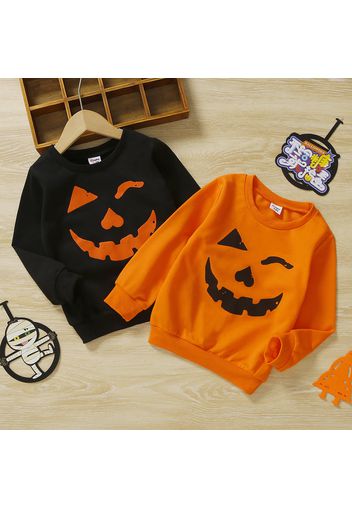 Toddler Girl Halloween Pumpkin Print Pullover Sweatshirt