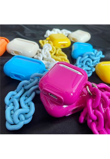 Chain Candy Fluorescent Color Airpods pro Protective Cover for Airpods 1 2 Silicone Earphone Shell