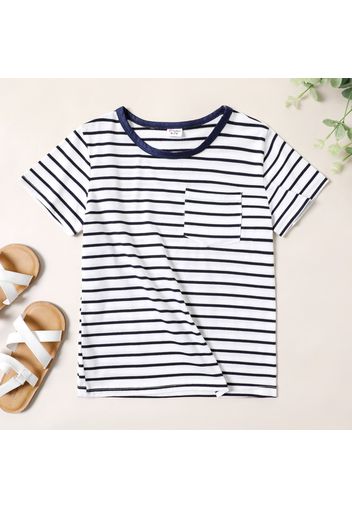 Kid Boy Casual Stripe Pocket Design Short-sleeve Tee