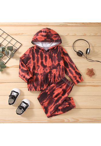 2-piece Toddler Boy Tie Dye Hoodie Sweatshirt and Pants Set