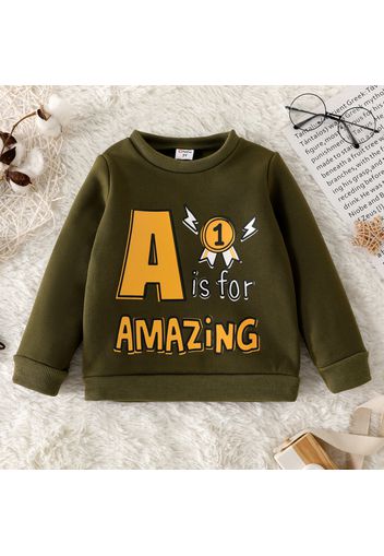 Toddler Boy Letter Print Casual Pullover Sweatshirt