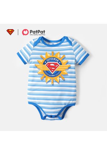 Superman Baby Boy Stripe and Stars Super Hero Short-sleeve Bodysuit