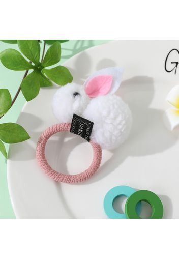 Cute Fuzzy Fleece Bunny Rabbit Hair Ties for Girls