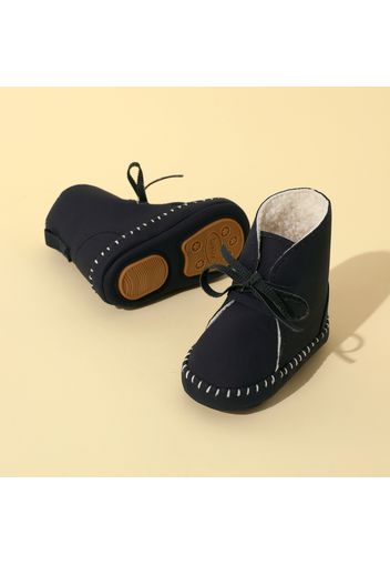 Baby / Toddler Top-stitching Royal Blue Fleece-lining Prewalker Shoes