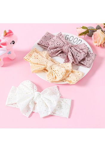 3-pack Pure Color Hollow Out Bow Headband for Girls