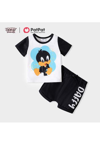 Looney Tunes 2pcs Baby Boy/Girl Short-sleeve Graphic Tee and Letter Print Shorts Set