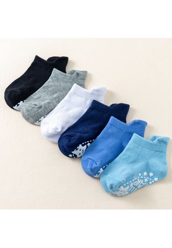 6-pairs Baby / Toddler Pure Color Antiskid Glue Socks