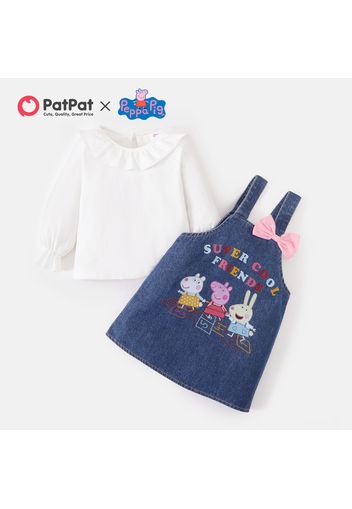 Peppa Pig 2-piece Baby Boy Flounce Top and Denim Skirt Set