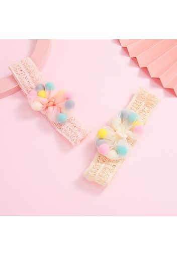 Net Yarn Bow Butterfly Colorful Ball Headband for Newborn