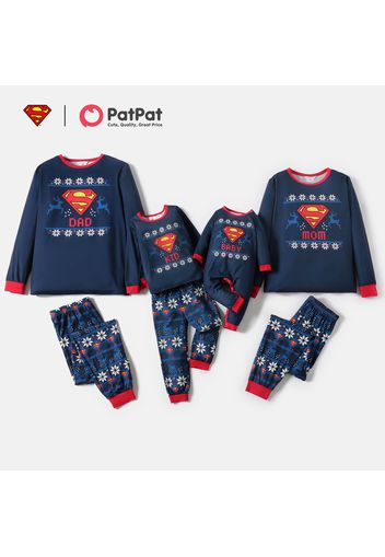 Superman Family Matching Reindeer and Snowflake Top And Pants Christmas Pajamas Sets