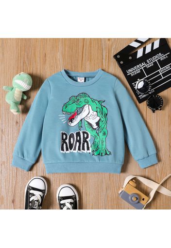 Toddler Boy Animal Dinosaur Letter Print Pullover Sweatshirt