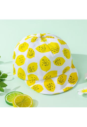 100% Cotton Baby / Toddler Lemon Pattern Short Brim Baseball Cap