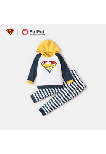 Superman 2-piece Toddler Boy Colorblock Hooded Sweatshirt And Stripe Pants Set