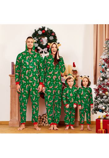 Mosaic Reindeer Family Matching Onesie Pajama for Dad - Mom - Kid - Baby (Flame Resistant)