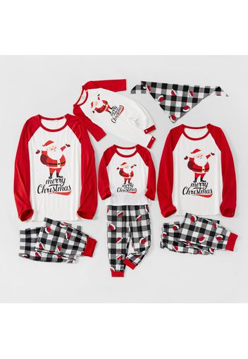 Christmas and Santa Pattern Print Raglan Long-sleeve Family Matching Sets(Flame asistant )