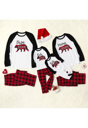 Plaid Bear Family Matching Pajamas Sets(Flame Resistant)