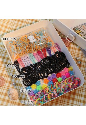 1180-pack Multi-Style Hair Ties and Hair Clips Hair Accessory Sets for Girls