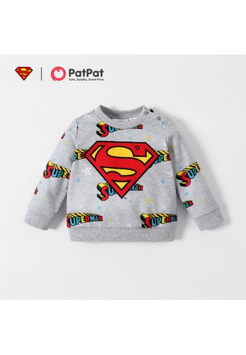 Superman Baby Boy Big Logo and Stars Pullover Sweatshirt