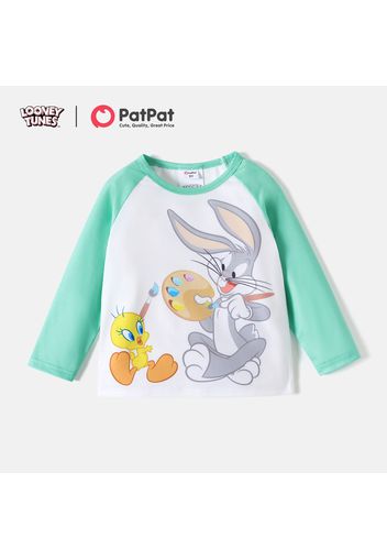 Looney Tunes Toddler Boy Colorblock Long Raglan Sleeve Tee