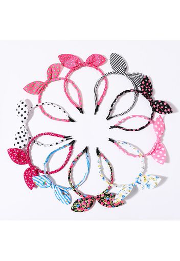 10-pack Multicolor Bow Headband Hair Hoop for Girls