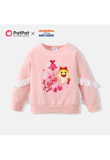 Baby Shark Toddler Girl Heart and Balloon Cotton Sweatshirt