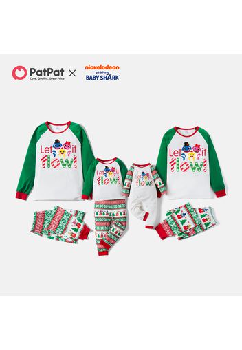 Baby Shark Christmas Family Matching Shark Flow Top and Allover Pants Pajamas Set