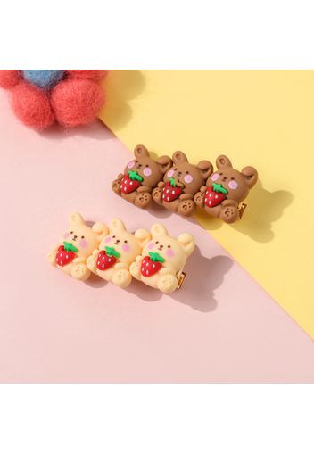 2-pack Cute Cartoon Bear Bunny Rabbit Hair Clips Hair Accessories for Girls