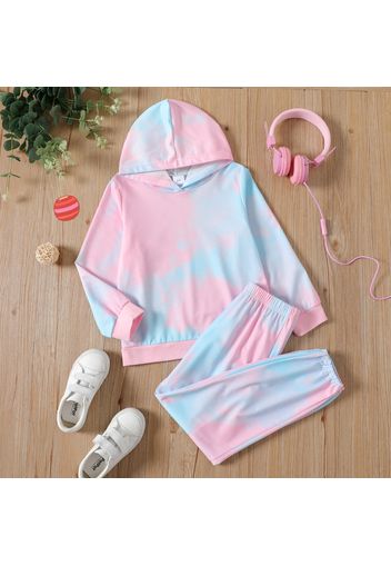 2-piece Kid Girl Tie Dye Hoodie Sweatshirt and Pants Casual Set